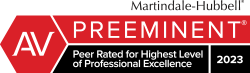 Martindale Peer Review 2023, Top Rated Personal Injury Attorney Award