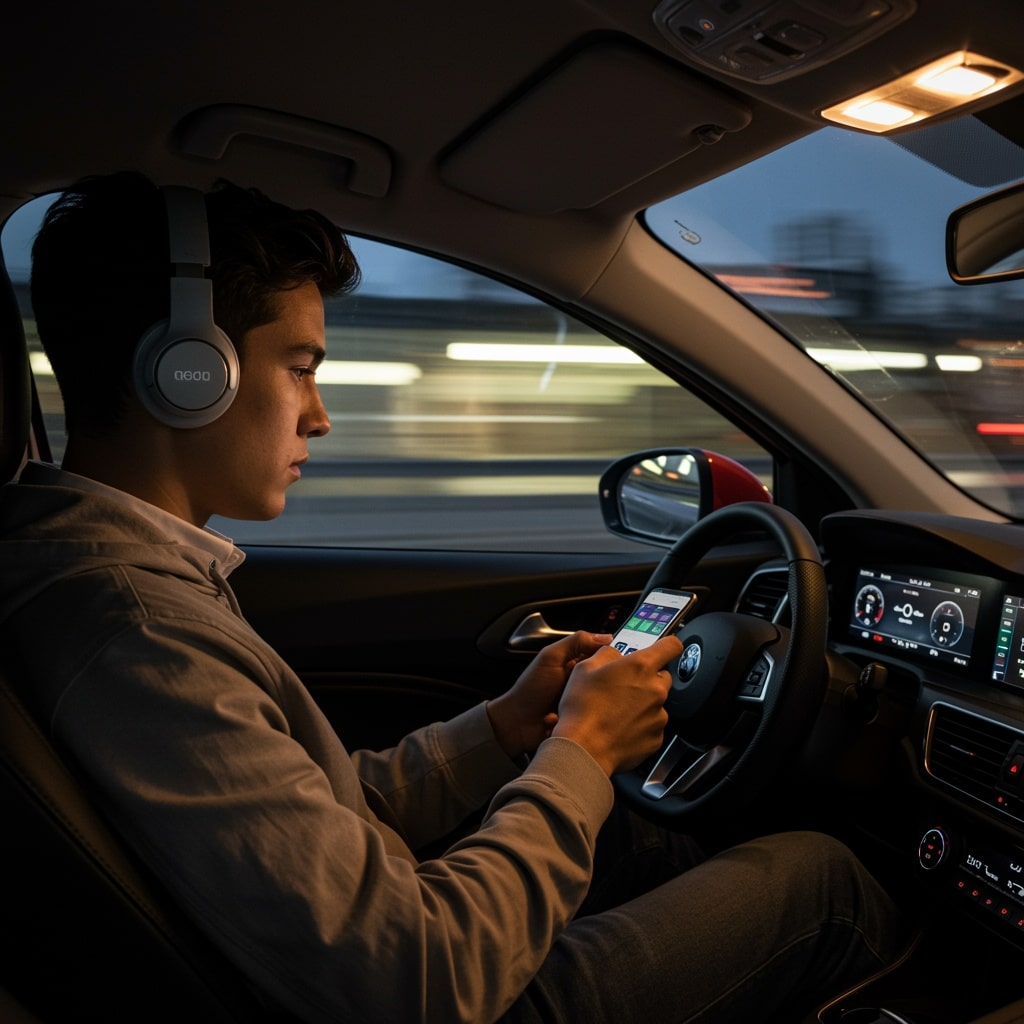 headphones while driving