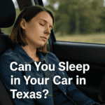A Women Sleeping in her Car