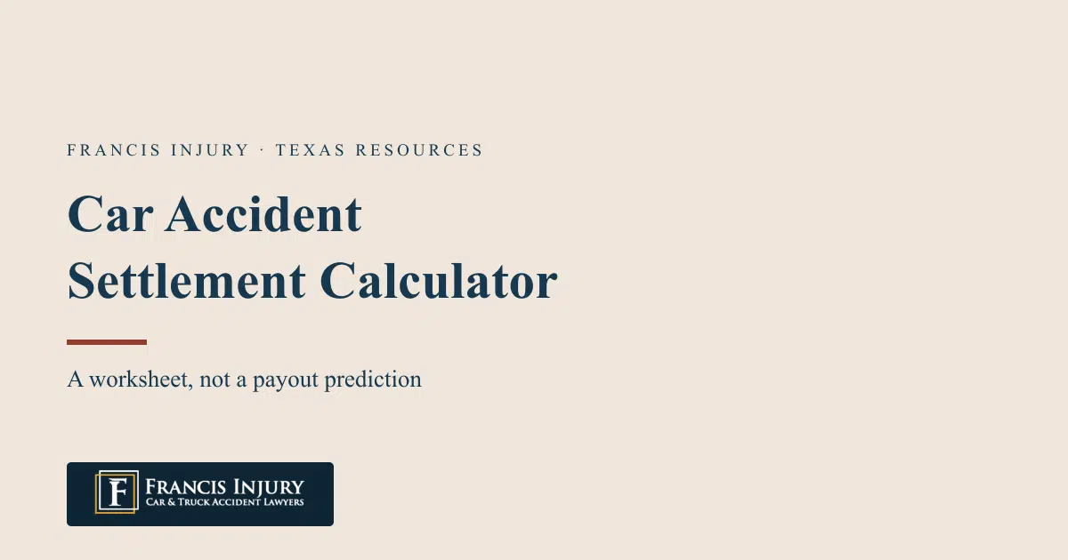 Car accident settlement calculator — A worksheet, not a payout prediction