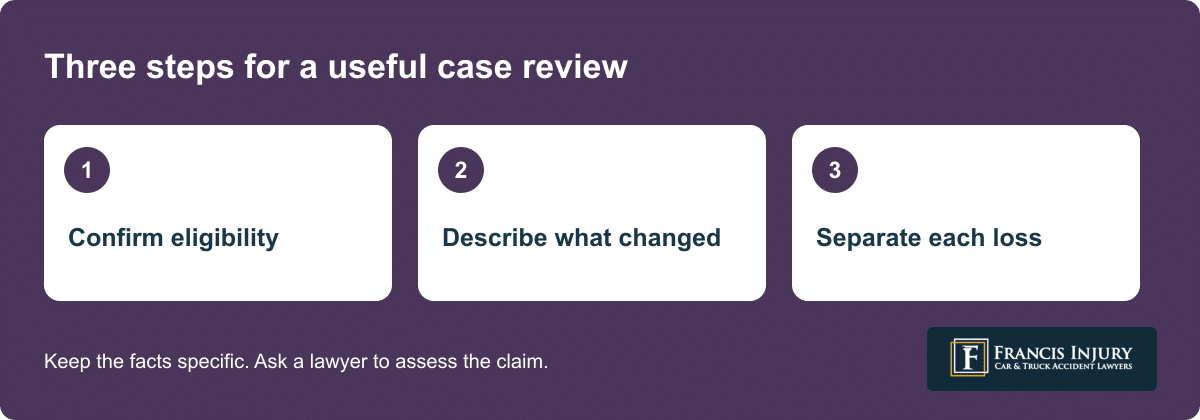 Loss of consortium in Texas: confirm eligibility, describe what changed, separate each loss