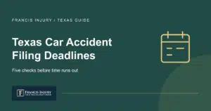 Texas car accident statute of limitations — Five checks before time runs out