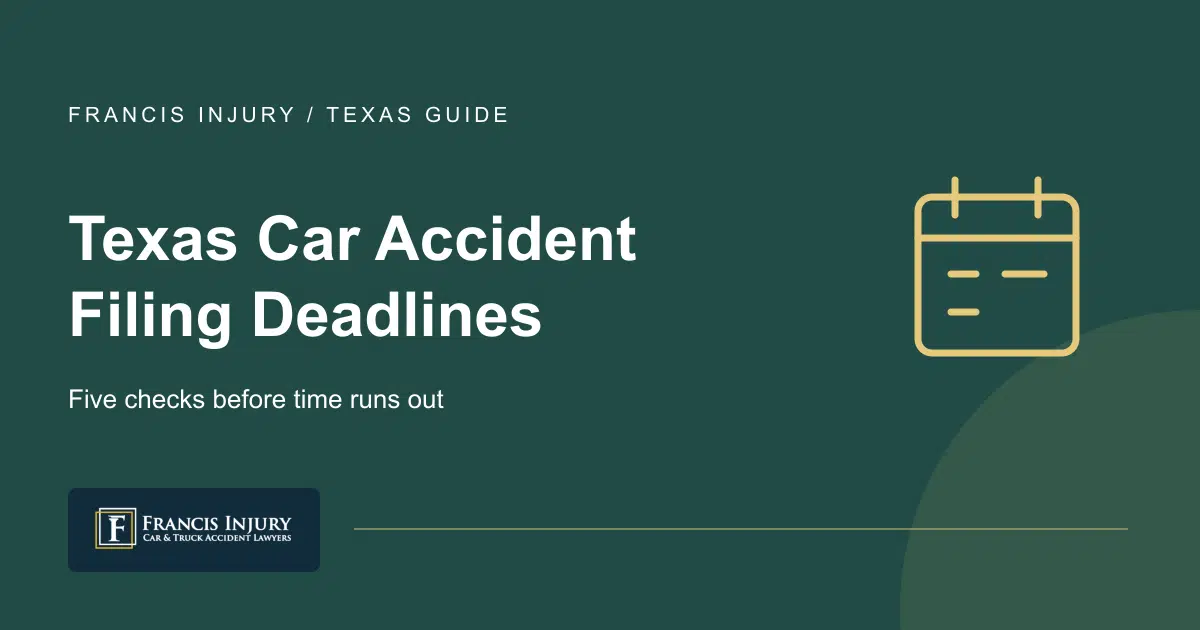 Texas car accident statute of limitations — Five checks before time runs out