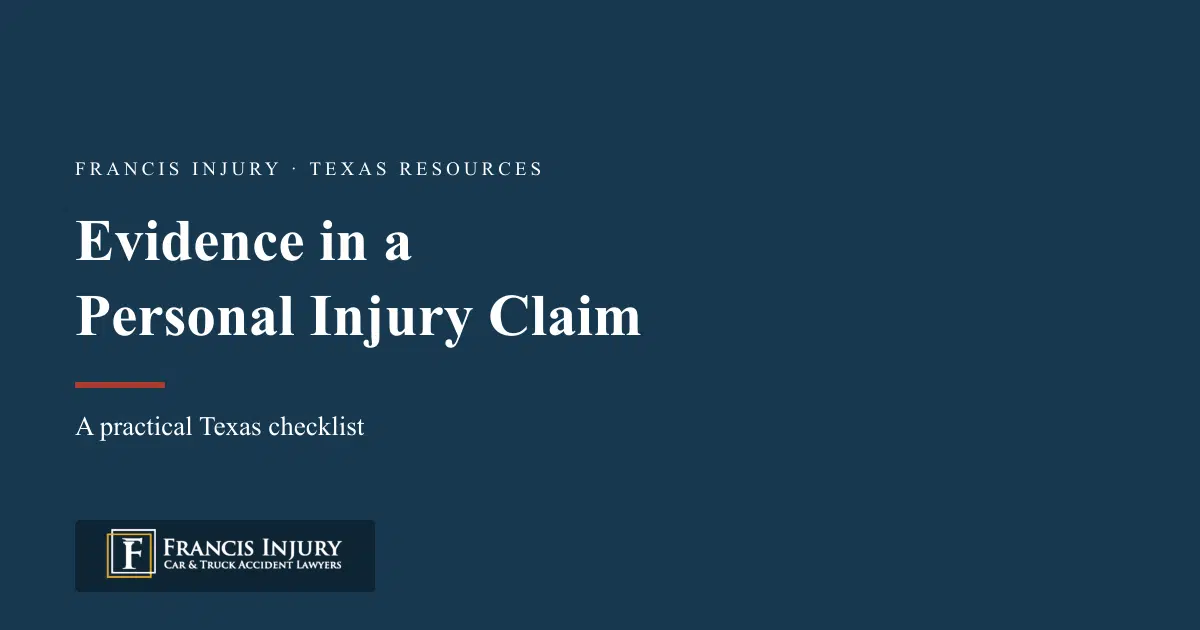 Evidence in a personal injury claim — A practical Texas checklist