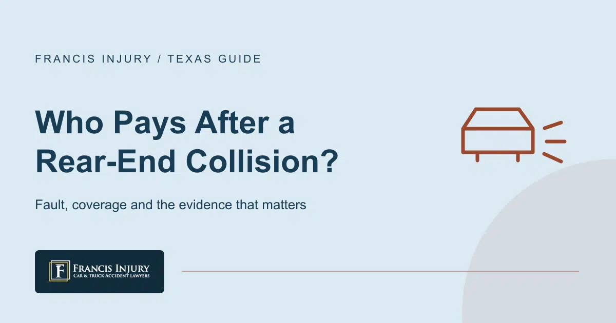 who pays for a rear-end collision — Fault, coverage and the evidence that matters