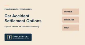 Car accident settlement options in Texas: four paths